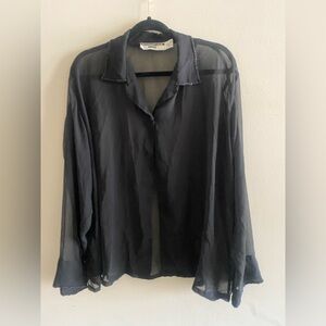 Midnight Run Plus Women’s Sheer Black Shirt Size 3X